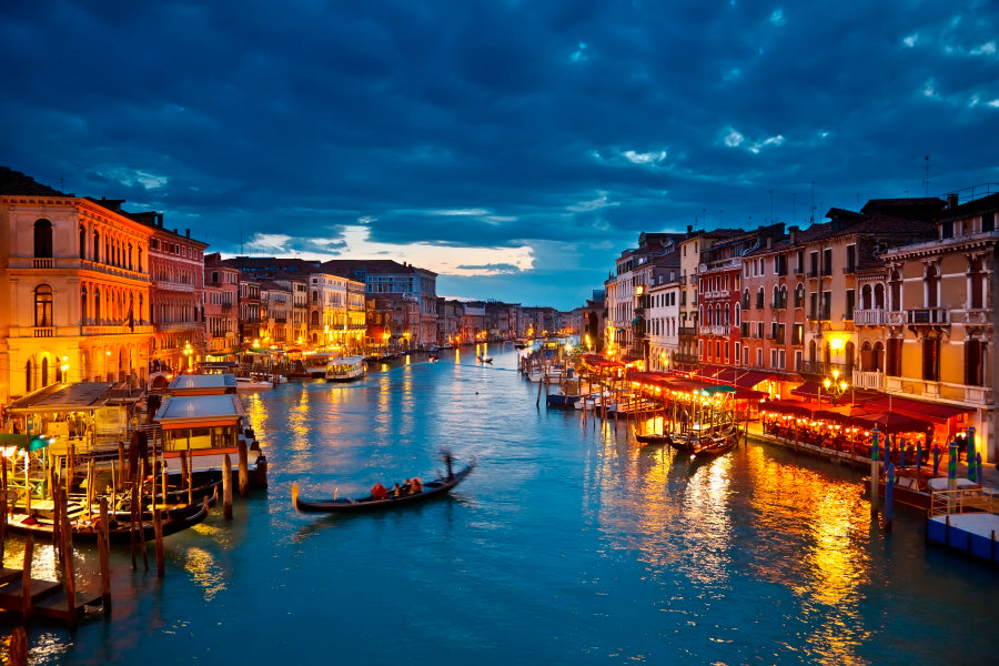 Grand Canal at Night, Venice Home Decor Premium Quality Poster Print Choose Your Sizes