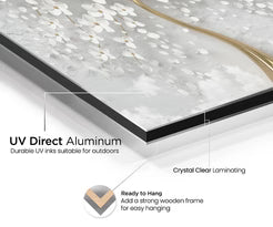 Koi Fish Painting With Flowing Water Leafy Plants 60x90cm Metal Print Ready to Hang