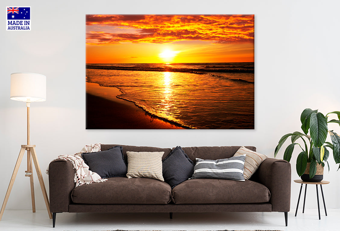 Golden Hour Sea Sunset Wall Art Decor 100% Australian Made