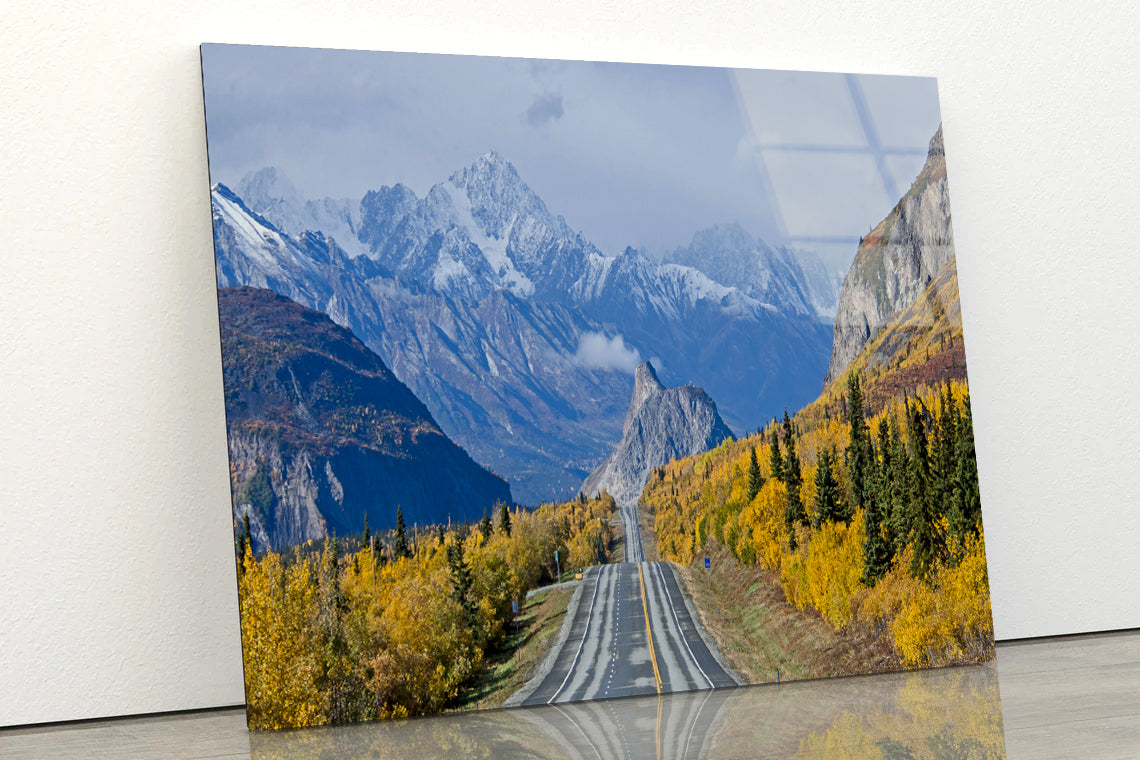 A Road Winding through a Mountainous Acrylic Glass Print Tempered Glass Wall Art 100% Made in Australia Ready to Hang