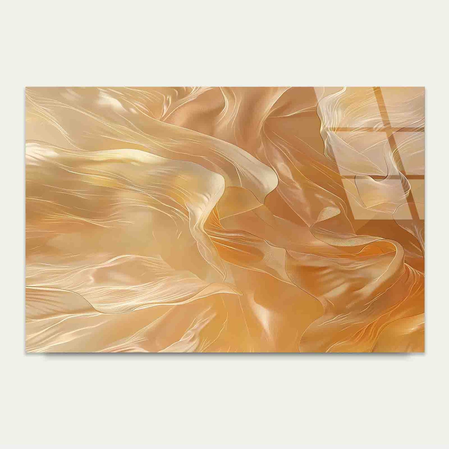 Abstract Warm Honey Tempered Glass Printing Wall Art Australian Made Quality