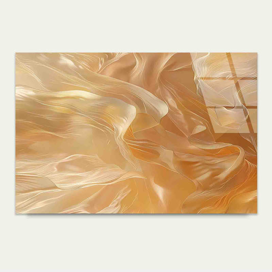 Abstract Warm Honey Tempered Glass Printing Wall Art Australian Made Quality
