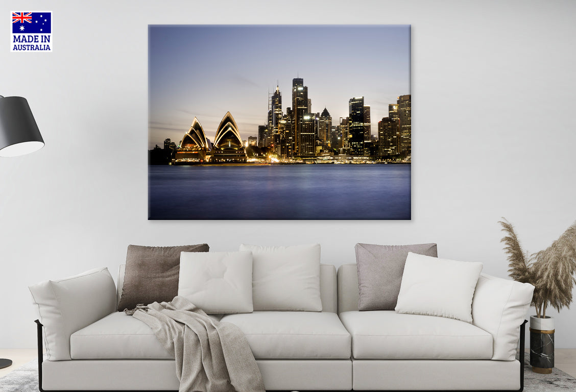 Sydney City with Opera House and Harbour Bridge Wall Art Decor 100% Australian Made