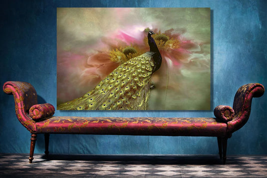 Peacock Painting UV Direct Aluminum Print Australian Made Quality