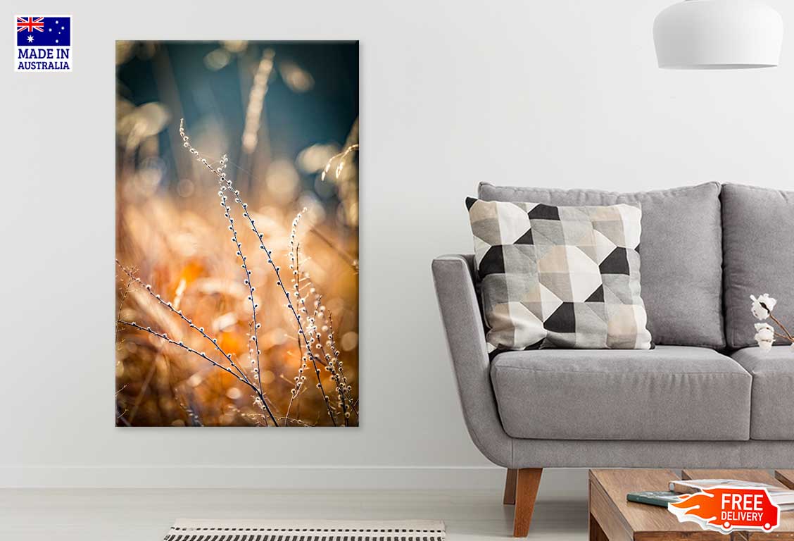 Blurred Autumn Golden Floral Print 100% Australian Made