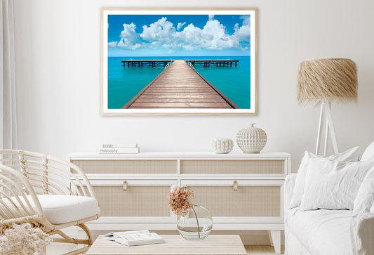 Wooden-Pier-In-Bacalar-Lagoon-With-Beautiful-LandscapeHome Decor Premium Quality Poster Print Choose Your Sizes