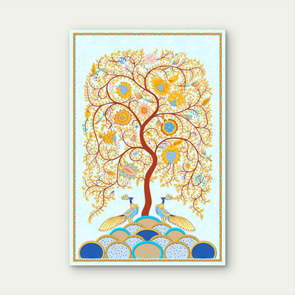 Tree of Life Peacock Art 40x60cm Metal Print Ready to Hang