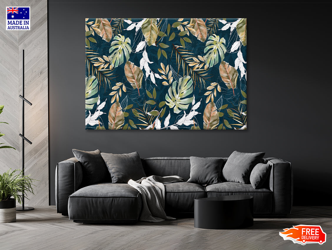 Beautiful Pattern of Tropical Leaves Print 100% Australian Made - Bella Home Decor