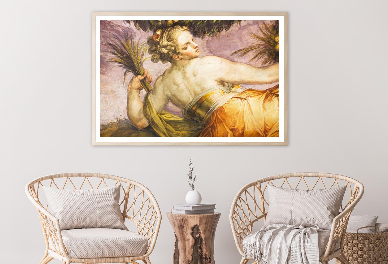 Old Fresco with Beautiful Woman from Palazzo Vecchio in Florence Home Decor Premium Quality Poster Print Choose Your Sizes - Bella Home Decor