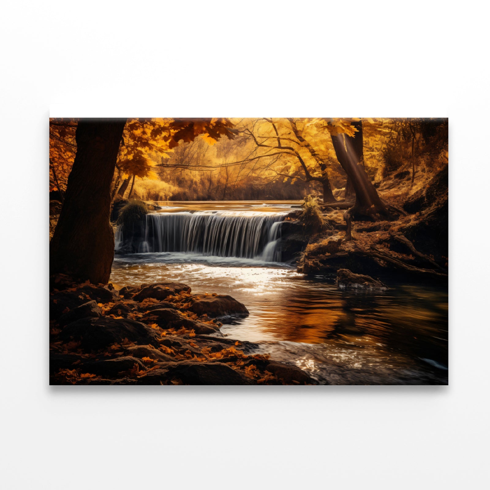 Beautiful autumn with Yellow Trees and Water Print 100% Australian Made - Bella Home Decor