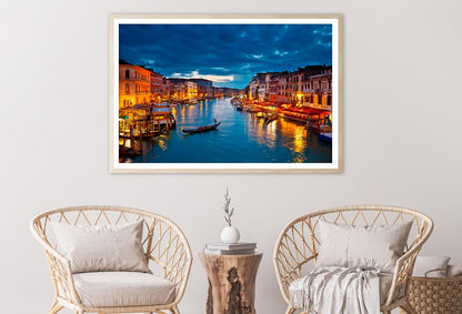 Grand Canal at Night, Venice Home Decor Premium Quality Poster Print Choose Your Sizes