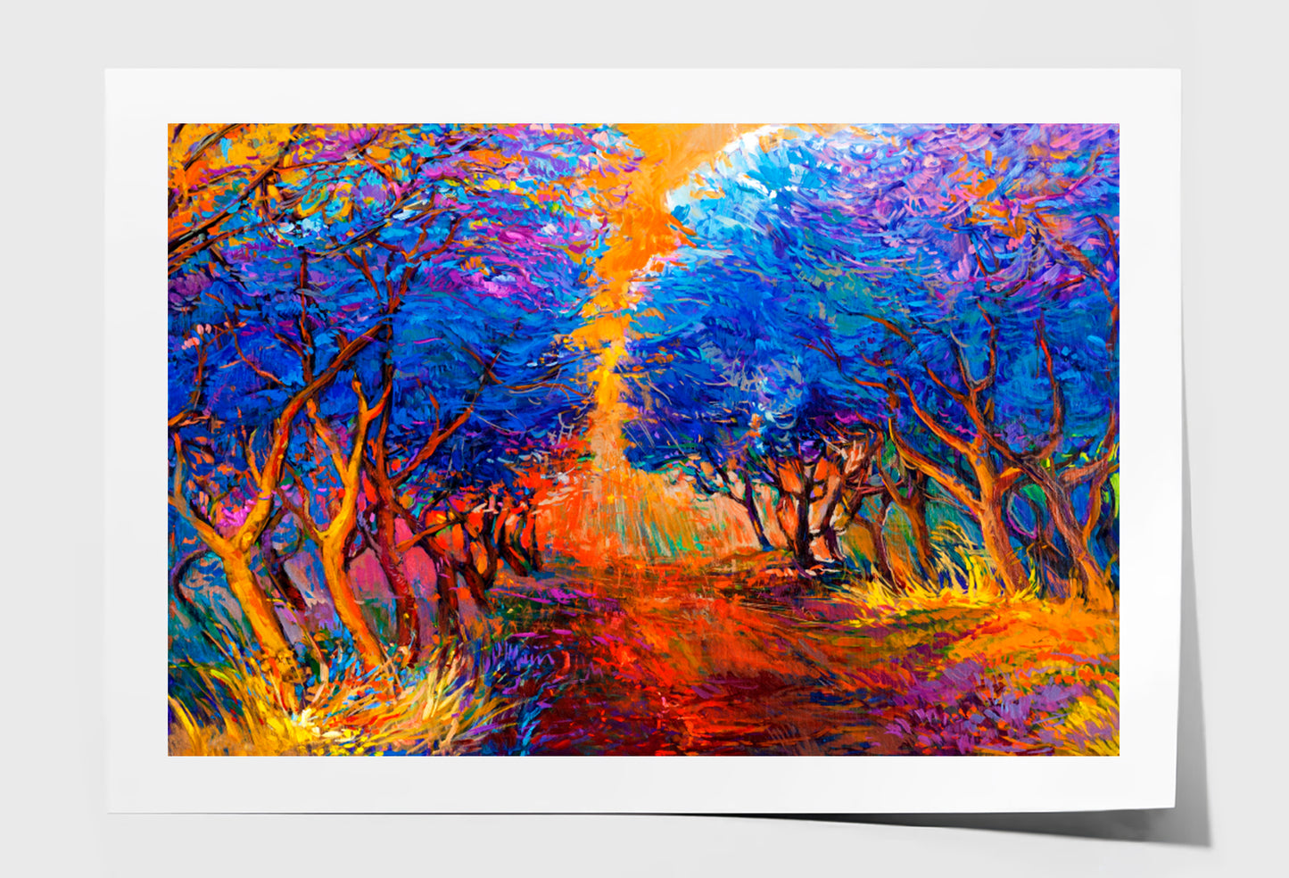 Autumn Forest Oil Painting Wall Art Limited Edition High Quality Print Unframed Roll Canvas None