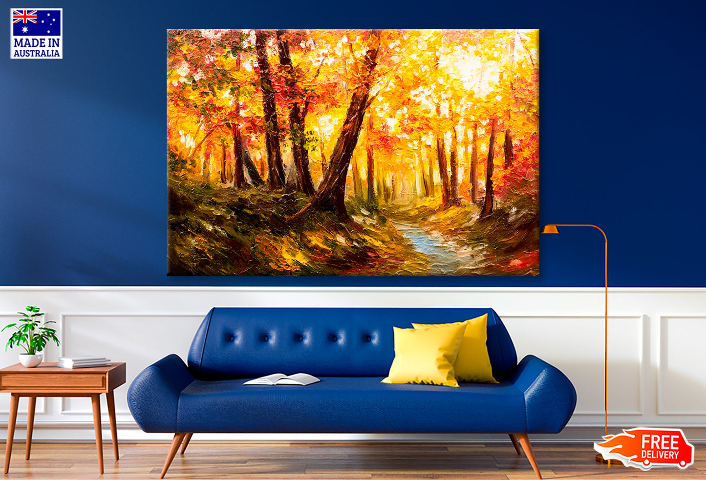 Autumn Forest Near The River Oil Painting Wall Art Limited Edition High Quality Print