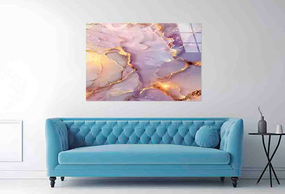 Purple Amethyst Gold Tempered Glass Printing Wall Art Australian Made Quality