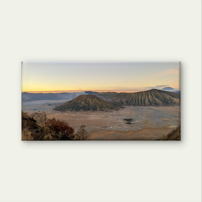 Mount Bromo Volcano Landscape Nature Wall Art Canvas Office Home Framed 120x60cm