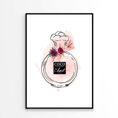 Peach Colored Luxury Perfume Bottle Design Home Decor Premium Quality Poster Print Choose Your Sizes