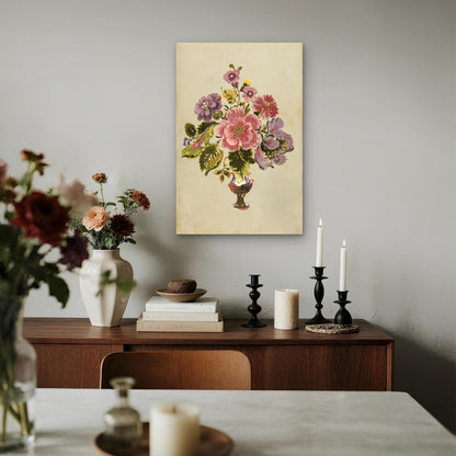 Colorful Bouquet Floral Vase 40x60cm Metal Print Ready to Hang