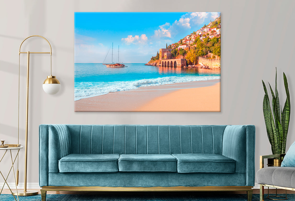 Ancient Shipyard Near Sandy Beach Wall Art Decor 100% Australian Made - Bella Home Decor