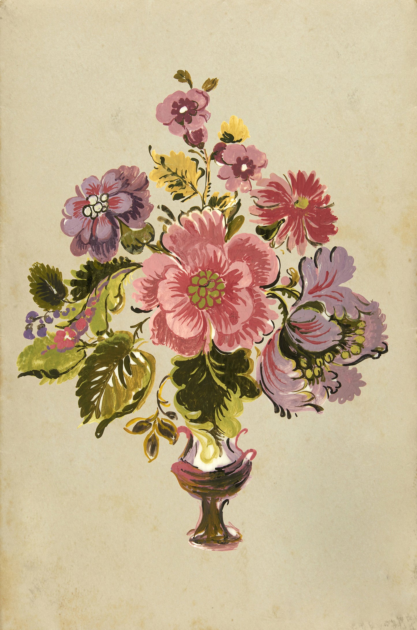Colorful Bouquet Floral Vase 60x90cm Metal Print Ready to Hang - Bella Home Decor