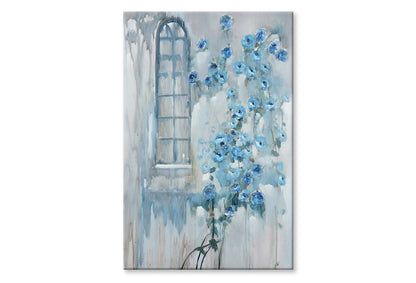 Spring, Flowers, Windows, Light Blue Wall Art Limited Edition High Quality Print