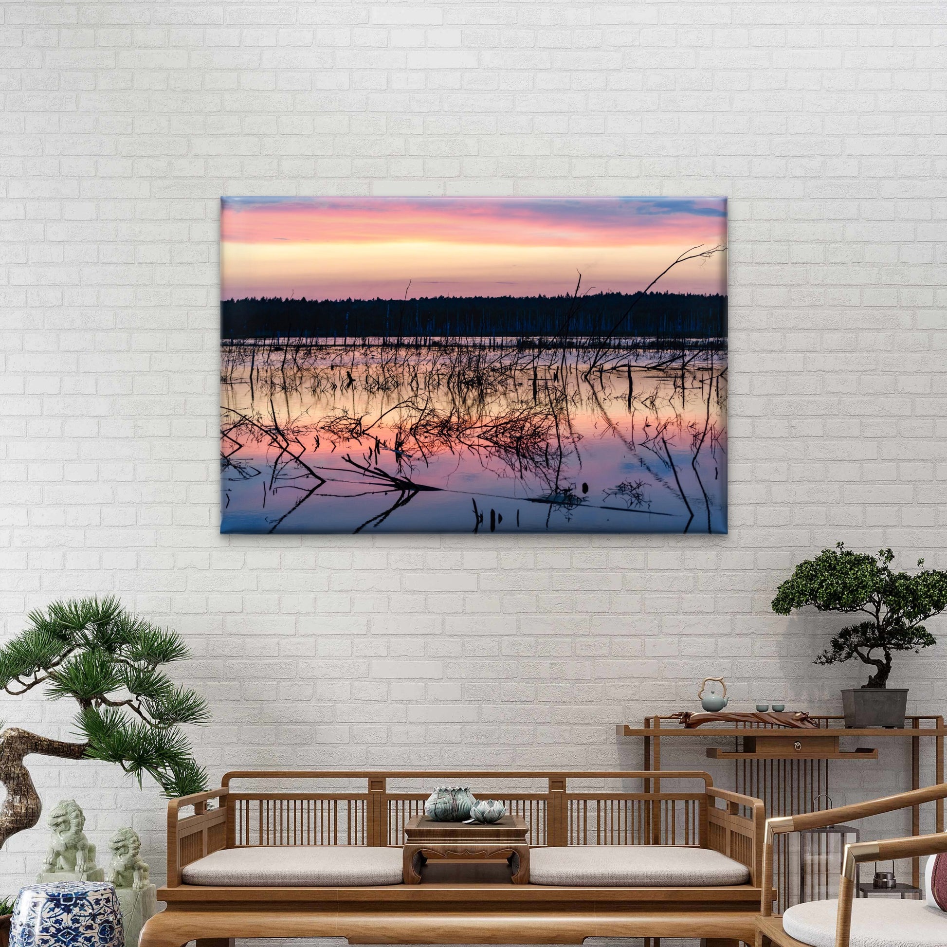 Sunset Swamp Lake Argyle Australia Wall Art Decor 100% Australian Made - Bella Home Decor