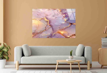 Purple Amethyst Gold Tempered Glass Printing Wall Art Australian Made Quality