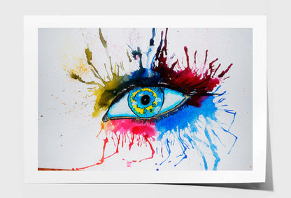 Abstract Eye Made With Colorful Watercolor Limited Edition High Quality Print Unframed Roll Canvas None