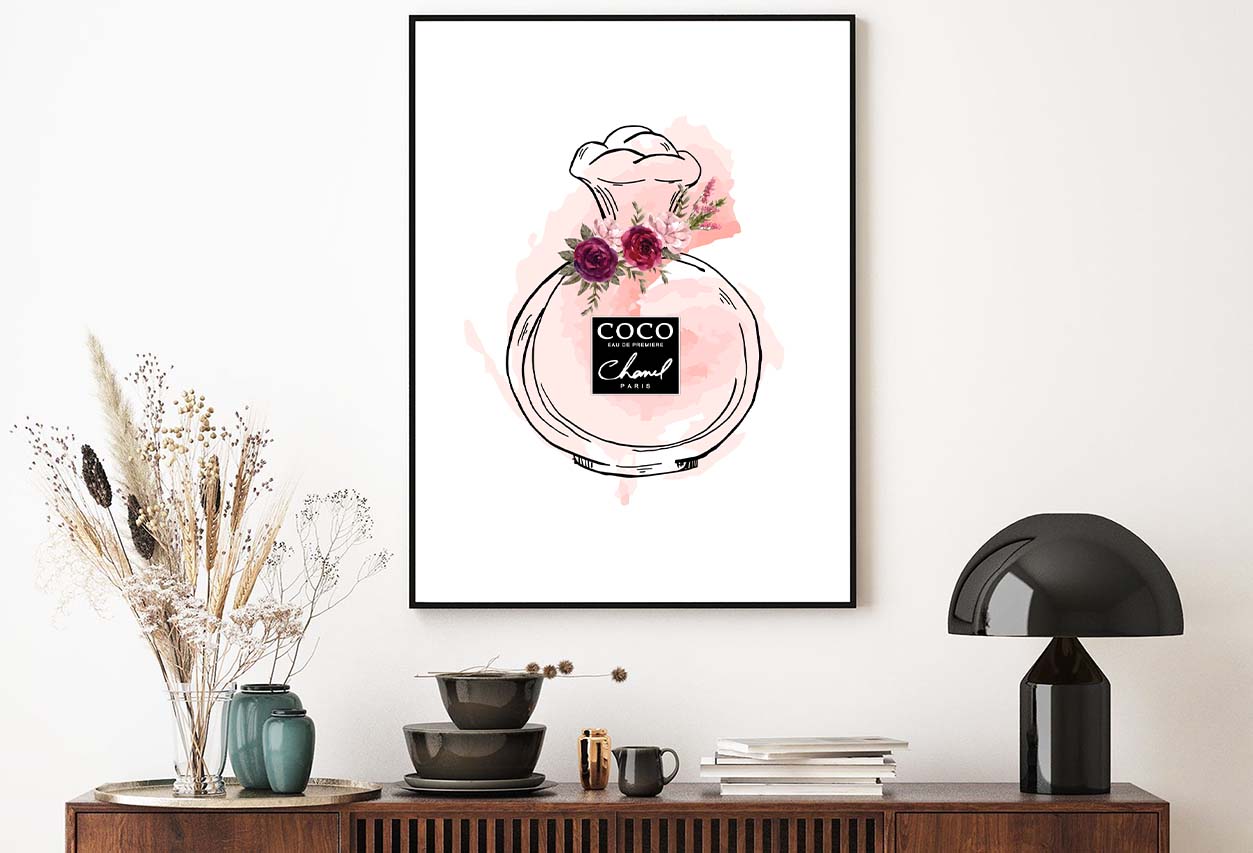 Peach Colored Luxury Perfume Bottle Design Home Decor Premium Quality Poster Print Choose Your Sizes