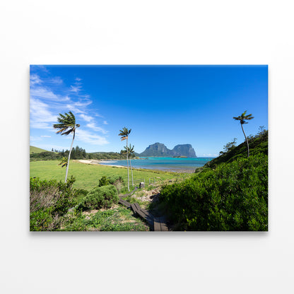 Lord Howe Island NSW Old Settlement Beach Lagoon Wall Art Decor 100% Australian Made