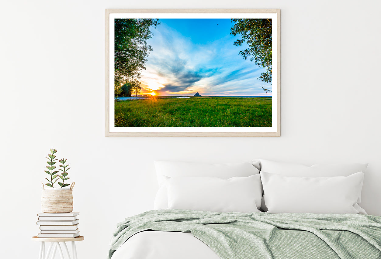 A Grassy Field under a Cloudy Sky Home Decor Premium Quality Poster Print Choose Your Sizes - Bella Home Decor