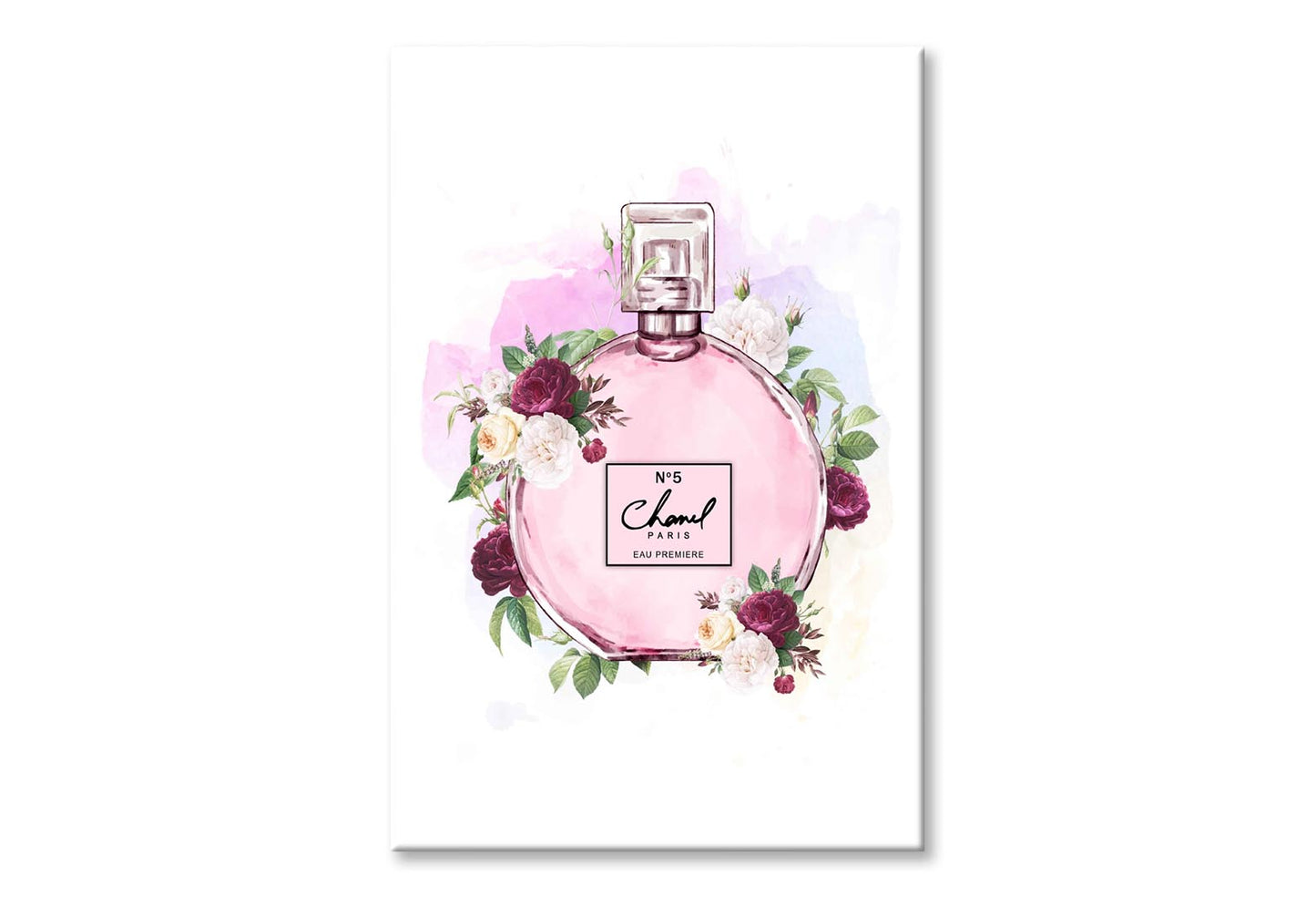 Pink Elegant Perfume Wall Art Limited Edition High Quality Print Stretched Canvas None