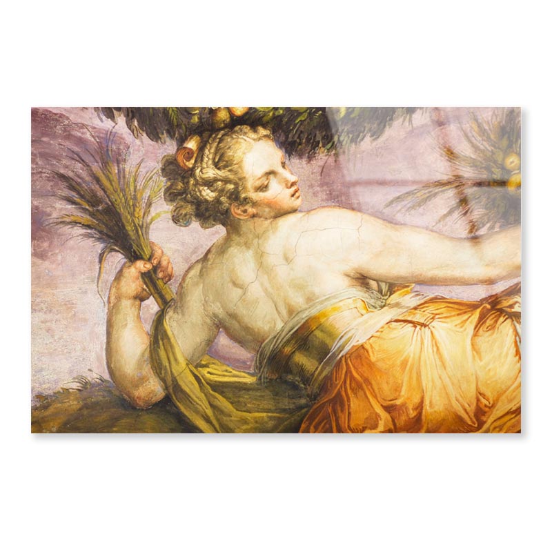 Old Fresco with Beautiful Woman from Palazzo Vecchio in Florence Acrylic Glass Print Tempered Glass Wall Art 100% Made in Australia Ready to Hang