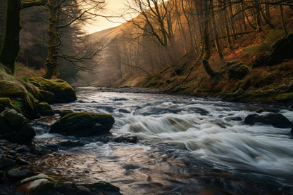 The River Flows through the Mountains of Wales Home Decor Premium Quality Poster Print Choose Your Sizes - Bella Home Decor