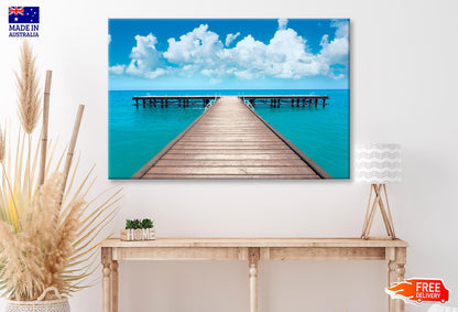 Wooden-Pier-In-Bacalar-Lagoon-With-Beautiful-Landscape Wall Art Decor 100% Australian Made - Bella Home Decor