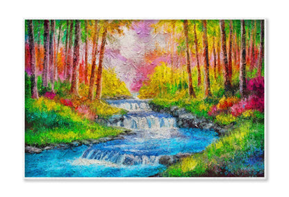 Painting Of a Colorful Waterfall Wall Art Limited Edition High Quality Print