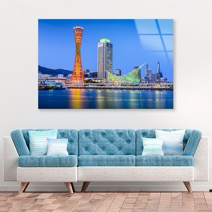 Kobe City Skyline with Kobe Tower Acrylic Glass Print Tempered Glass Wall Art 100% Made in Australia Ready to Hang - Bella Home Decor