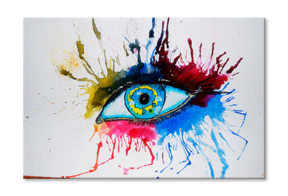 Abstract Eye Made With Colorful Watercolor Limited Edition High Quality Print Stretched Canvas None