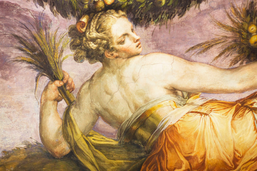 Old Fresco with Beautiful Woman from Palazzo Vecchio in Florence Wall Art Decor 100% Australian Made - Bella Home Decor
