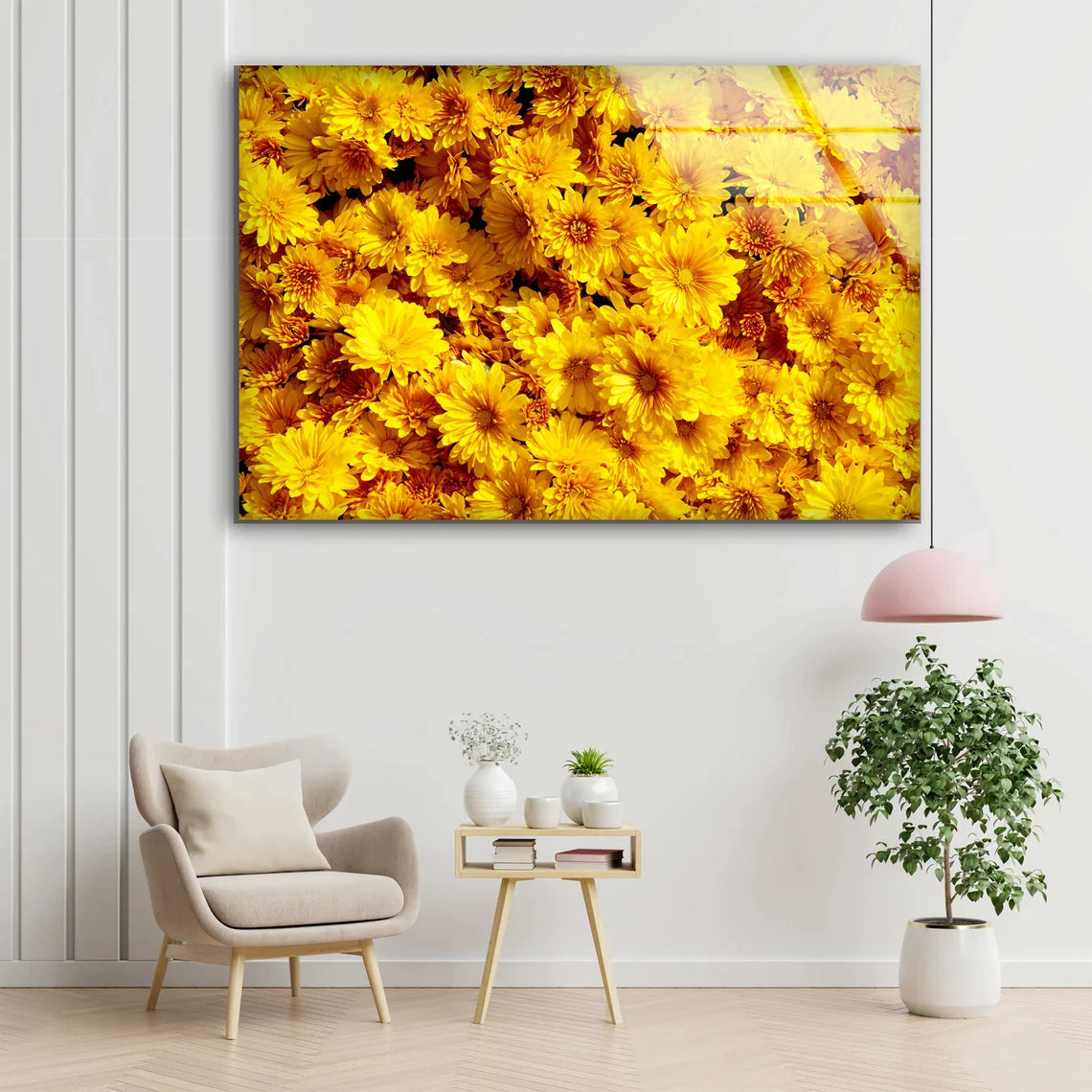 Yellow Daisy Flowers UV Direct Aluminum Print Australian Made Quality