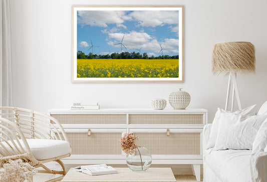 Rapeseed Plant and Wind Turbines Home Decor Premium Quality Poster Print Choose Your Sizes