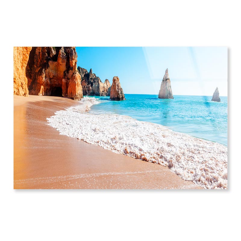 Summer Sandy Beach  Acrylic Glass Print Tempered Glass Wall Art 100% Made in Australia Ready to Hang - Bella Home Decor