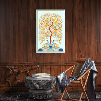 Tree of Life Peacock Art 40x60cm Metal Print Ready to Hang