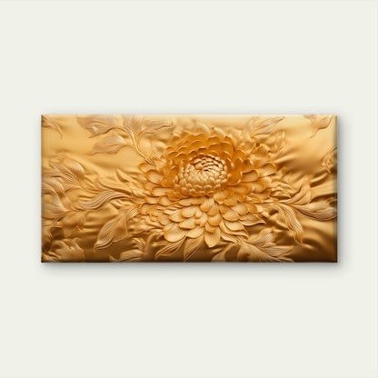 Modern Flowers Luxury Gold Floral Wall Art Canvas Office Home Framed 120x60cm