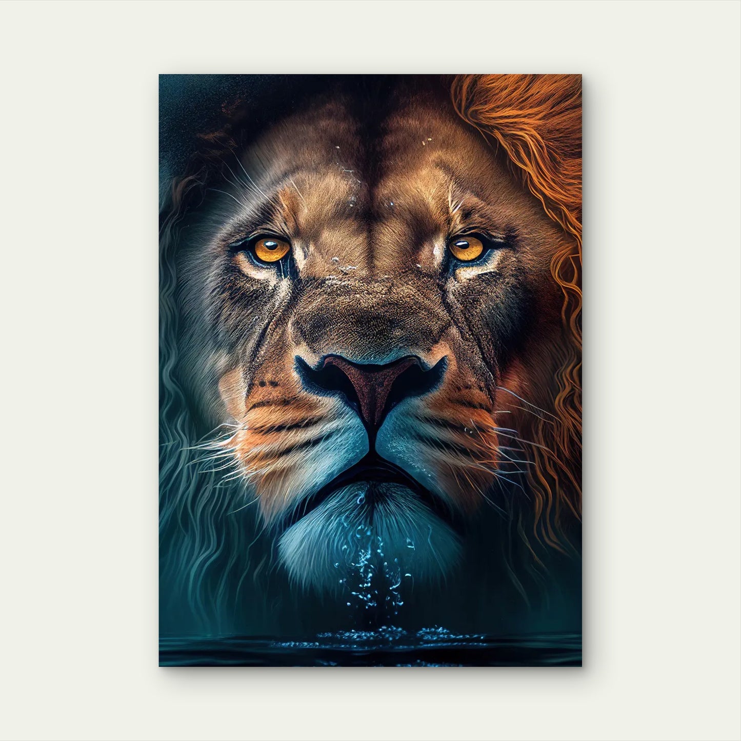 Royal Male Lion Close-up 40x60cm Metal Print Ready to Hang