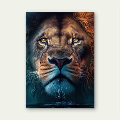 Royal Male Lion Close-up 40x60cm Metal Print Ready to Hang