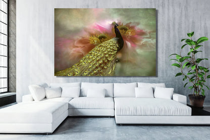 Peacock Painting UV Direct Aluminum Print Australian Made Quality