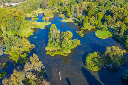 Royal Botanic Gardens Melbourne Lake Aerial View Wall Art Decor 100% Australian Made