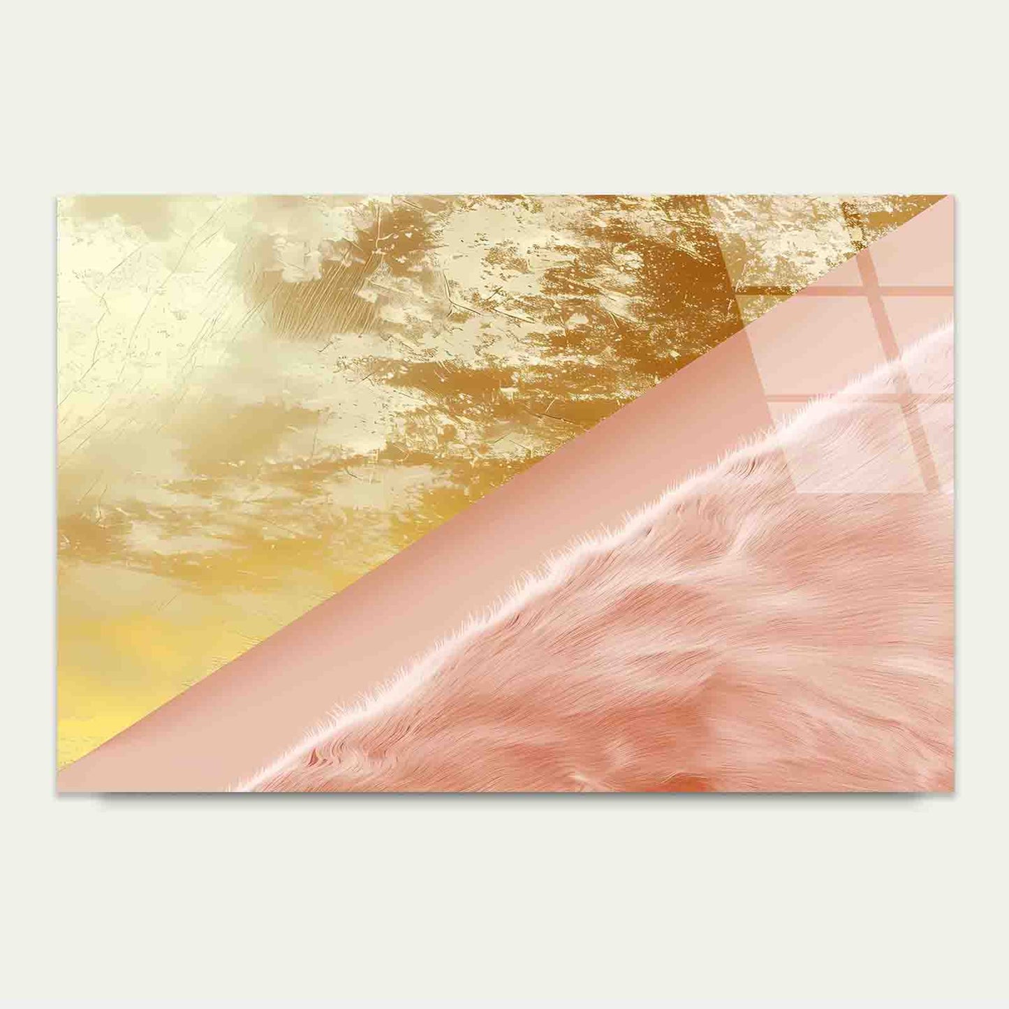 Luxury Gold Blush Pink Tempered Glass Printing Wall Art Australian Made Quality