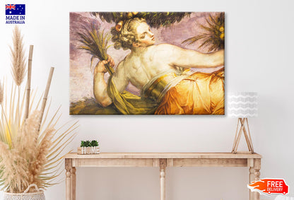 Old Fresco with Beautiful Woman from Palazzo Vecchio in Florence Wall Art Decor 100% Australian Made - Bella Home Decor