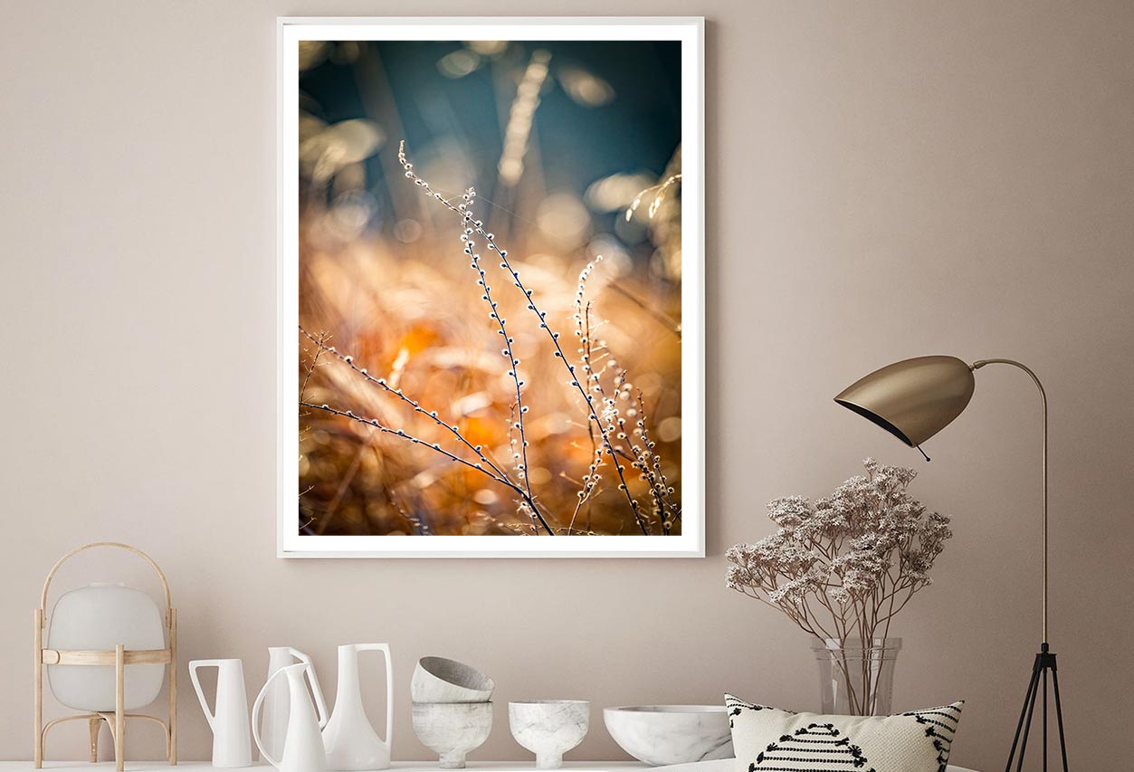 Blurred Autumn Golden Floral Home Decor Premium Quality Poster Print Choose Your Sizes